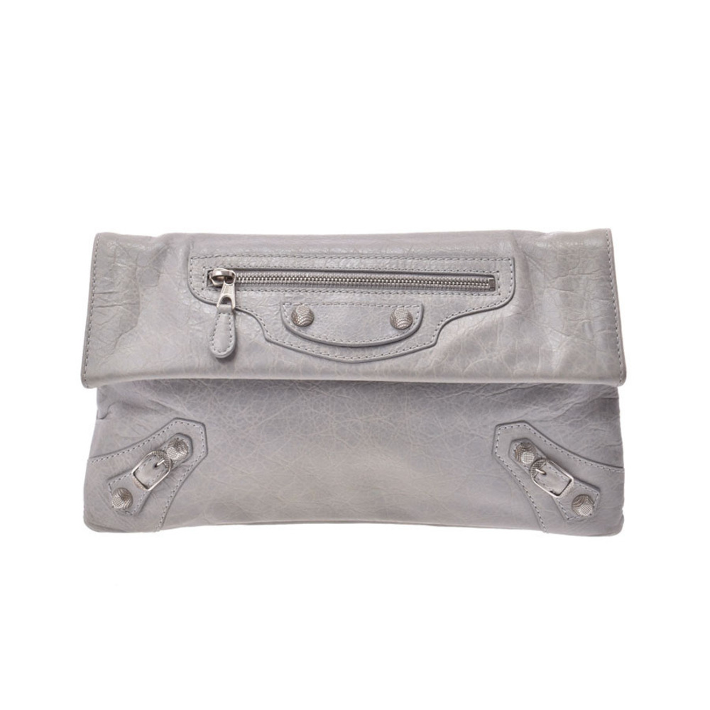 Balenciaga Giant Envelope Gray Lambskin Clutch Bag